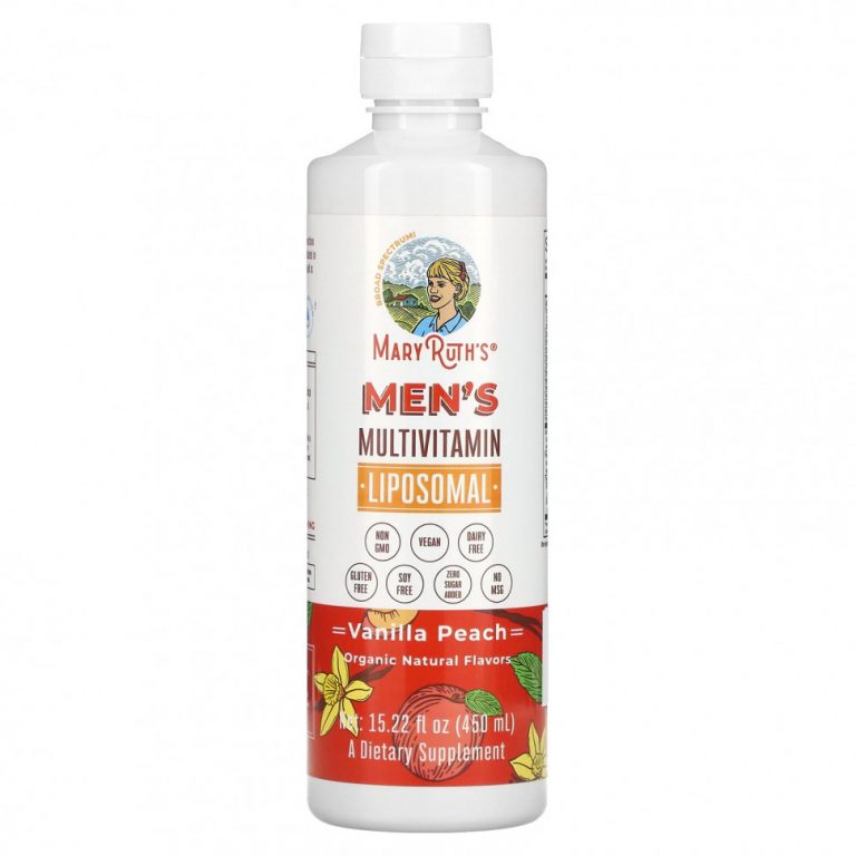 MaryRuth Organics, Men’s Multivitamin Liposomal, Vanilla Peach, 15.22 fl oz (450 ml)