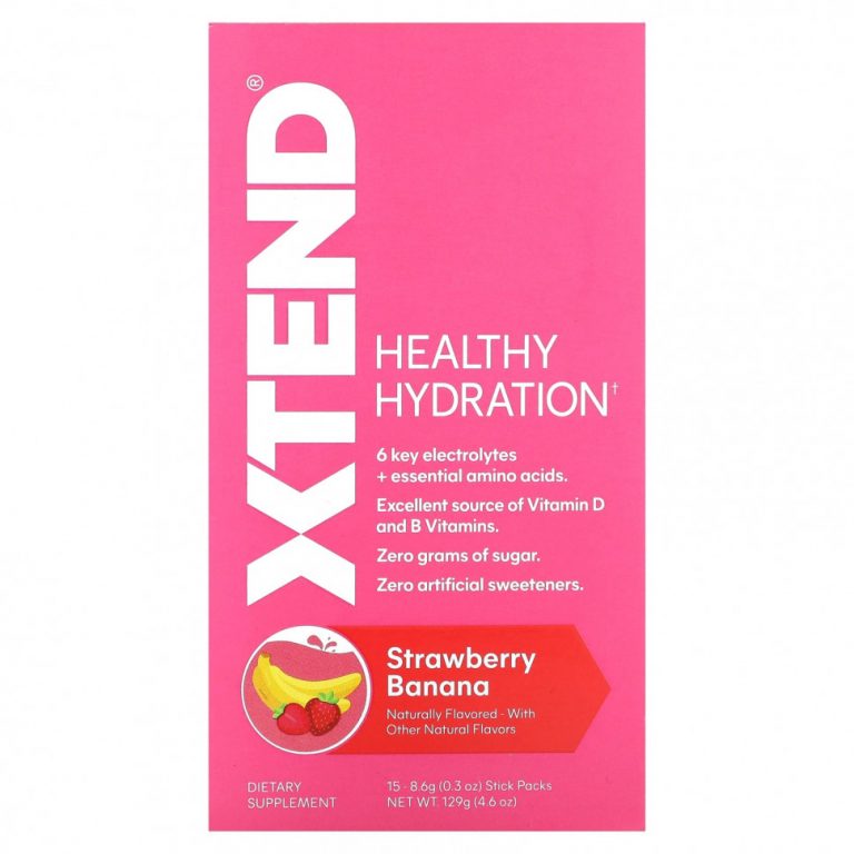 Xtend, Healthy Hydration, клубника и банан, 15 пакетиков по 8,6 г (0,3 унции)