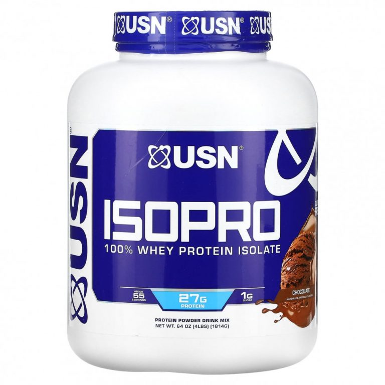 USN, IsoPro, 100% изолят сывороточного протеина, шоколад, 1814 г (4 фунта)