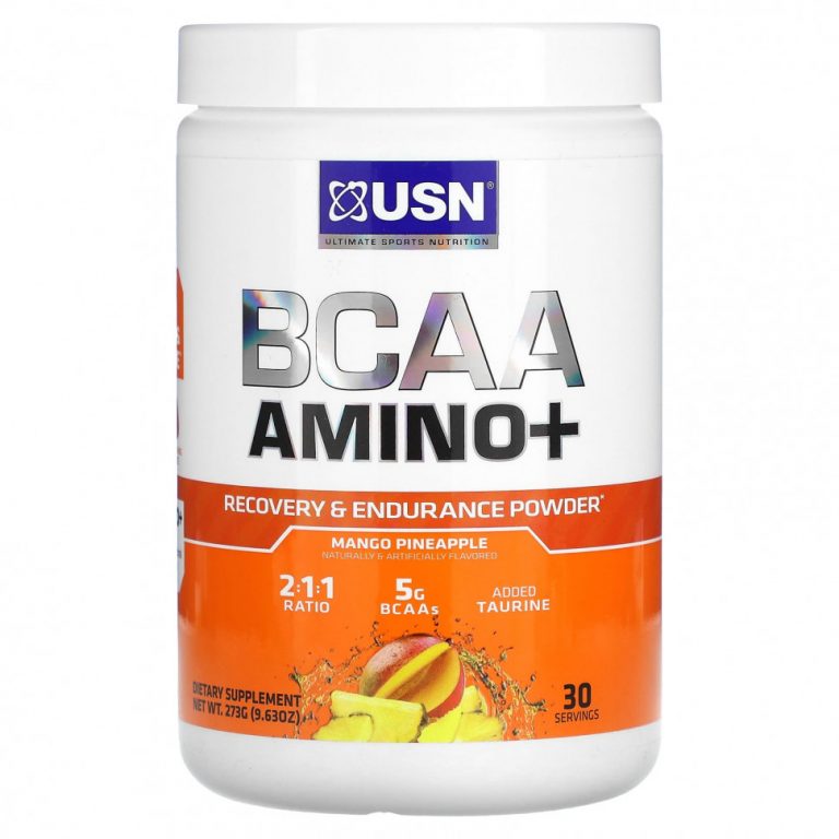 USN, BCAA Amino +, порошок для восстановления и выносливости, манго и ананас, 273 г (9,63 унции)