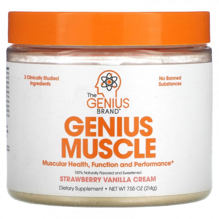 The Genius Brand, Genius Muscle, клубнично-ванильный крем, 214 г (7,55 унции)