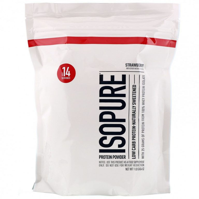 Isopure, Низкоуглеводный протеиновый порошок, клубника, 454 г