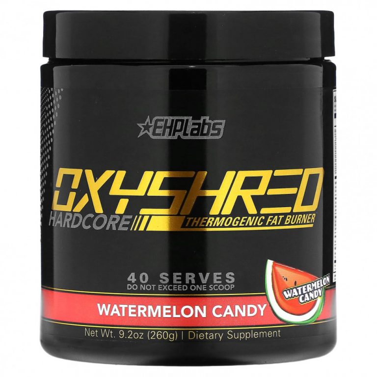 EHPlabs, Oxyshred Hardcore, термогенное сжигание жира, арбузные конфеты, 260 г (9,2 унции)