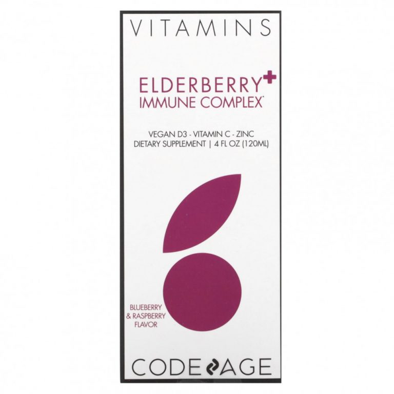 Codeage, Vitamins, бузина и иммунный комплекс, голубика и малина, 120 мл (4 жидк. Унции)