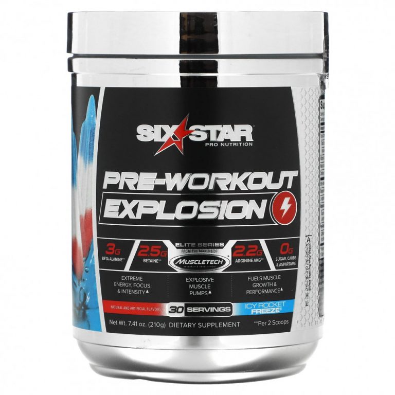 SIXSTAR, Elite Series, Pre-Workout Explosion, Icy Rocket Freeze, 7.41 oz (210 g)