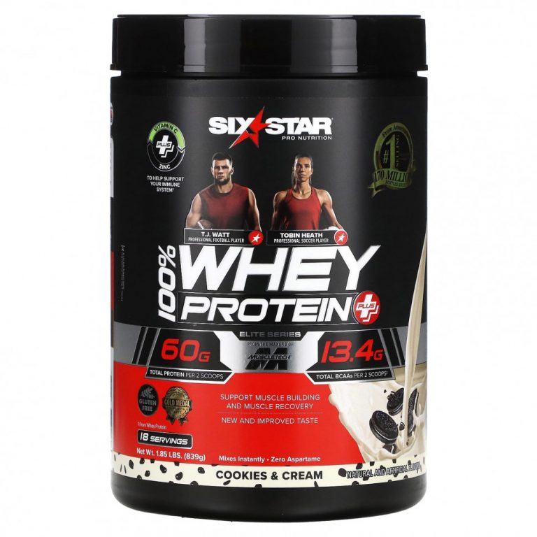 SIXSTAR, Elite Series, 100% Whey Protein Plus, Cookies & Cream, 1.85 lbs (839 g)