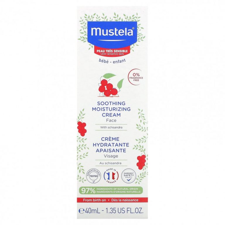 Mustela, Успокаивающий увлажняющий крем для лица с лимонником, без отдушек, 40 мл (1,35 жидк. Унции)