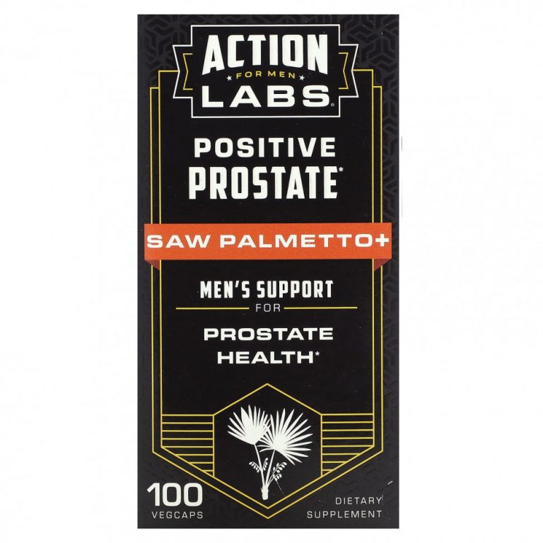 Action Labs, Positive Prostate, пальма сереноа, поддержка для мужчин, 100 растительных капсул