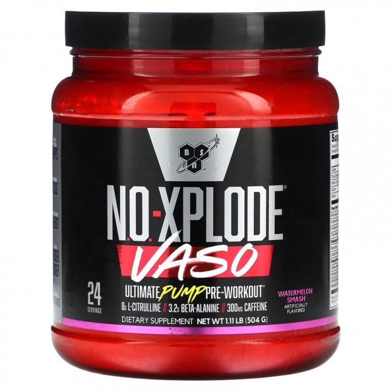 BSN, No-Xplode VASO, Ultimate Pump перед тренировкой, арбузный сок, 504 г (1,11 фунта)