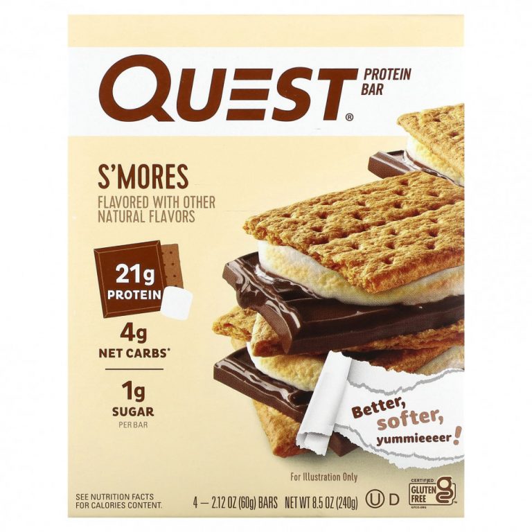 Quest Nutrition, Протеиновый батончик, S’Mores, 4 батончика, 60 г (2,12 унции) каждый