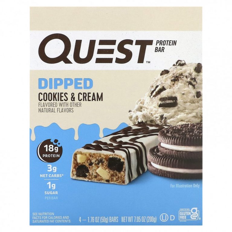 Quest Nutrition, Протеиновый батончик, печенье со сливками, 4 батончика, 50 г (1,76 унции)