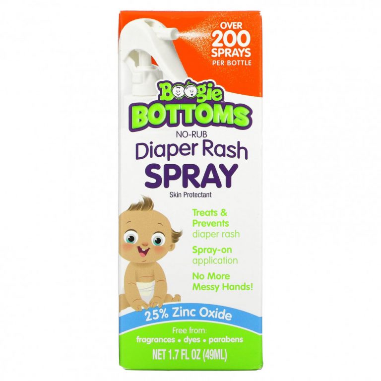 Boogie Wipes, No-Rub Diaper Rash Spray Fragrance-Free, 1.7 fl oz (49 ml)