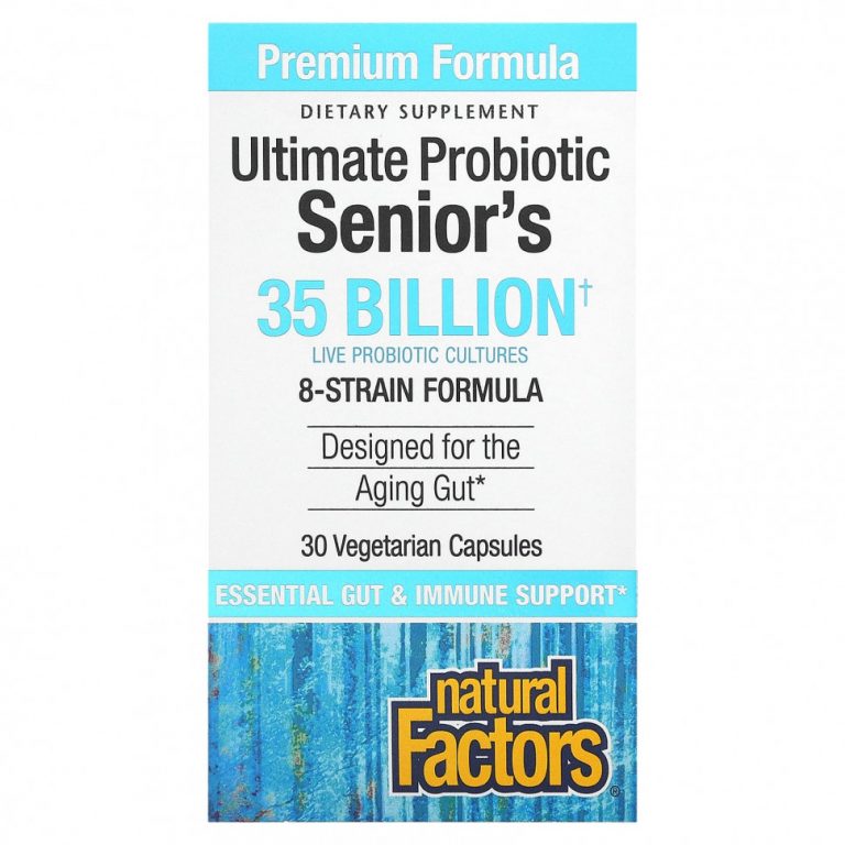 Natural Factors, Ultimate Probiotic, для пожилых людей, 35 млрд КОЕ, 30 вегетарианских капсул