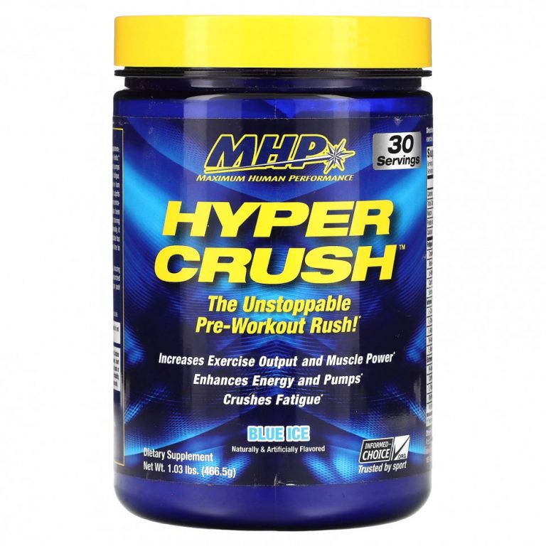 MHP, Hyper Crush, предтренировочный комплекс, голубой лед, 466,5 г (1,03 фунта)