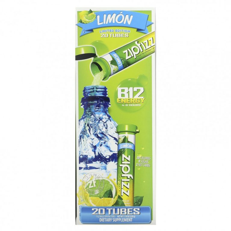 Zipfizz, Смесь для здоровой энергии с витамином B12, лимон, 20 тюбиков по 11 г (0,39 унции)