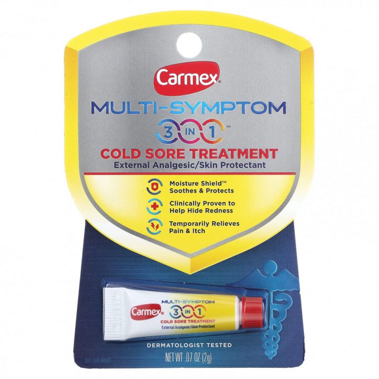 Carmex, Multi-Symptom, средство 3 в 1 от герпеса, 2 г (0,07 унции)