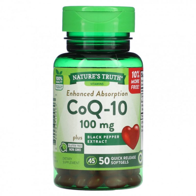 Nature’s Truth, CoQ-10, Enhanced Absorption, 100 mg, 50 Quick Release Softgels