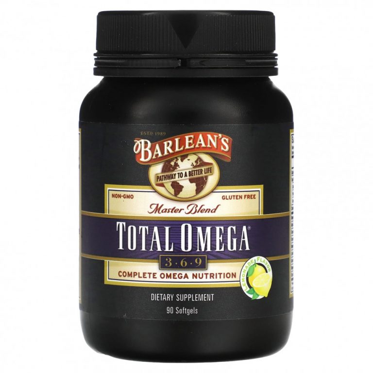 Barlean’s, Master Blend, Total Omega 3-6-9, лимонад, 90 мягких таблеток