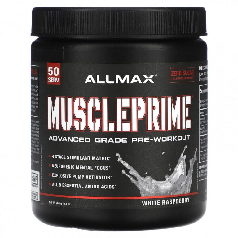 ALLMAX, Muscleprime, Core Factor, профессиональная категория, предтренировочный, белая малина, 9,4 унции (266 г)