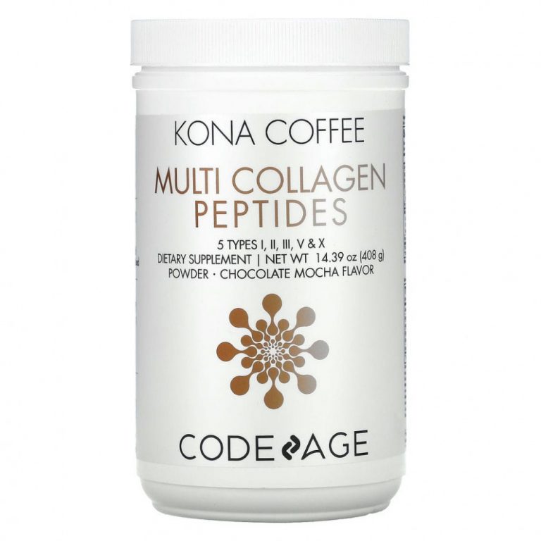 Codeage, Kona Coffee, Multi Collagen Peptides, Chocolate Mocha Flavor, 14.39 oz (408 g)