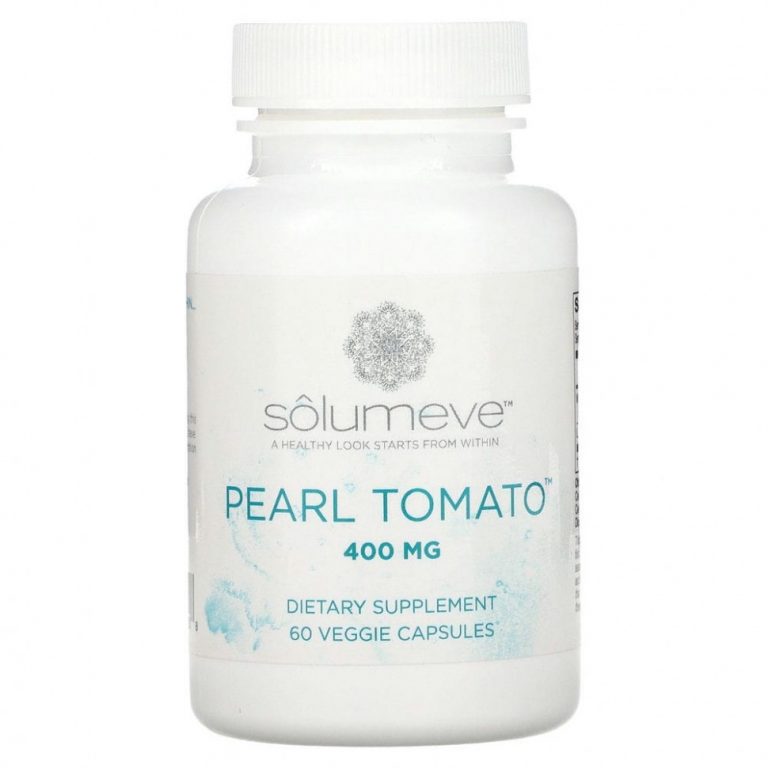 Solumeve, Pearl Tomato, добавка для здоровья кожи, 400 мг, 60 растительных капсул