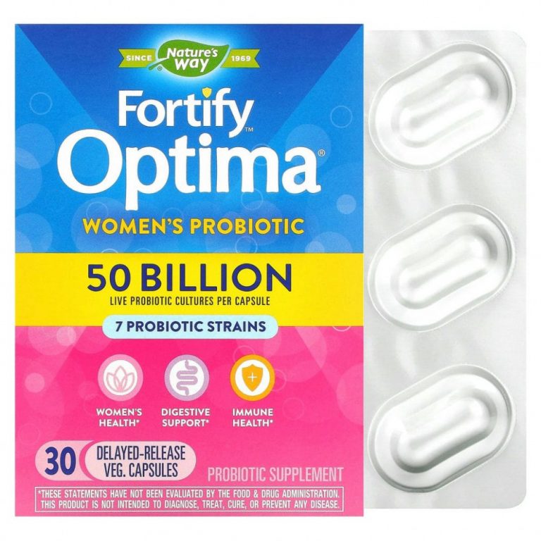 Nature’s Way, Fortify Optima, пробиотик для женщин, 50 млрд, 30 растительных компонентов с отсроченным высвобождением. капсул