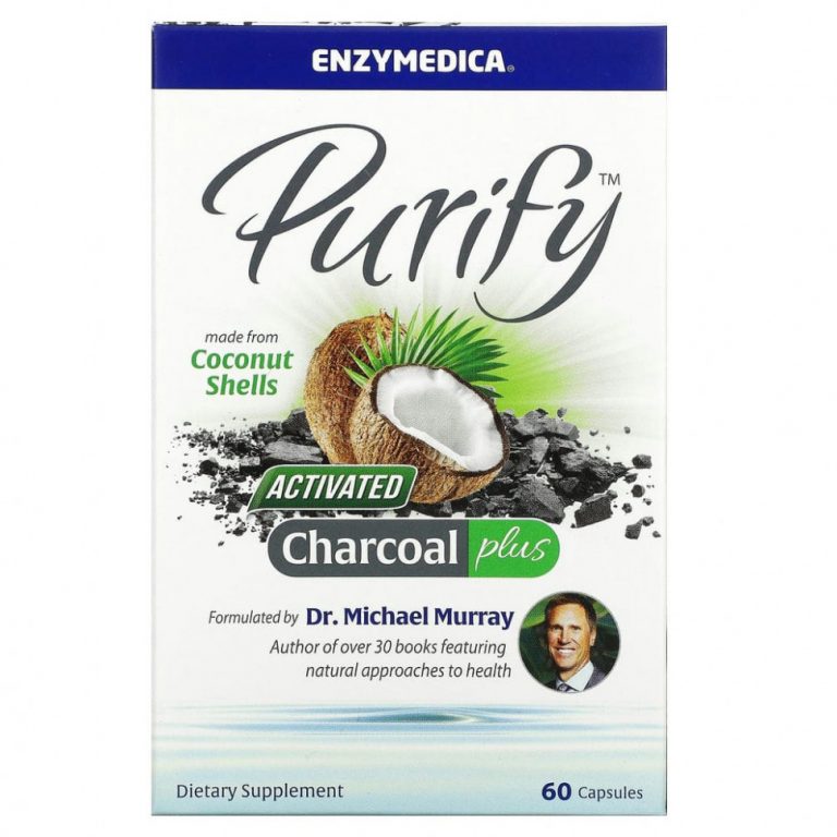 Enzymedica, Purify, активированный уголь, 60 капсул