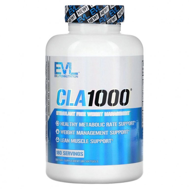 EVLution Nutrition, CLA1000, добавка для коррекции веса без стимуляторов, 180 капсул