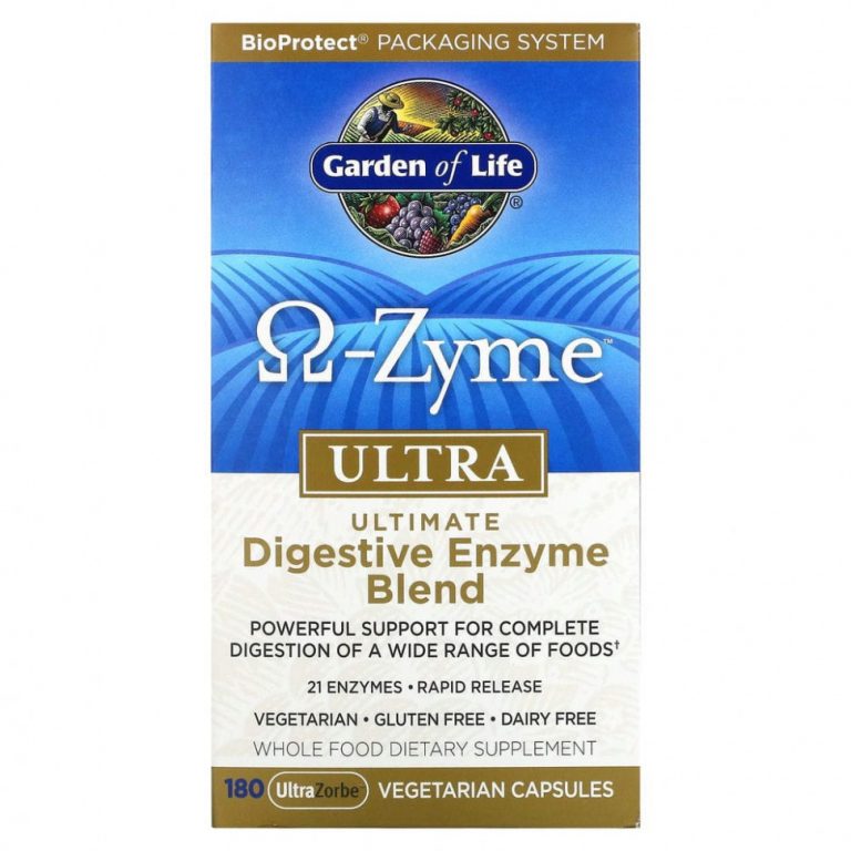 Garden of Life, ?-Zyme, Ultra, Комплекс пищеварительных ферментов, 180 вегетарианских капсул UltraZorbe