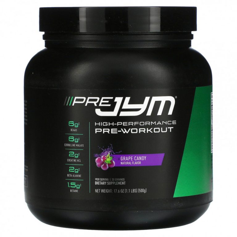 JYM Supplement Science, Pre JYM, High Performance Pre-Workout, виноградные конфеты, 1,1 фунта (500 г)