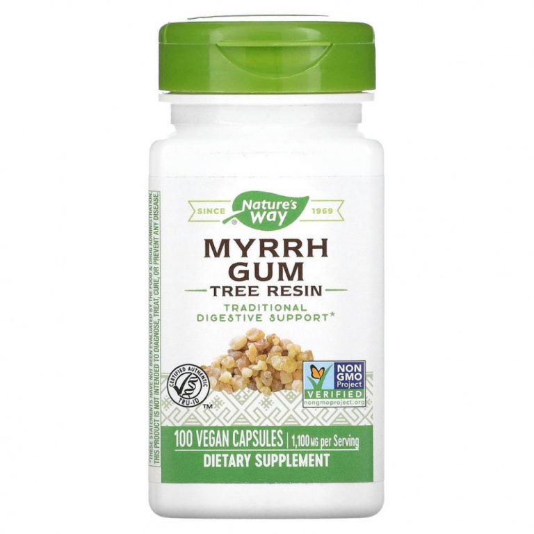 Nature’s Way, Myrrh Gum, смола дерева, 550 мг, 100 веганских капсул