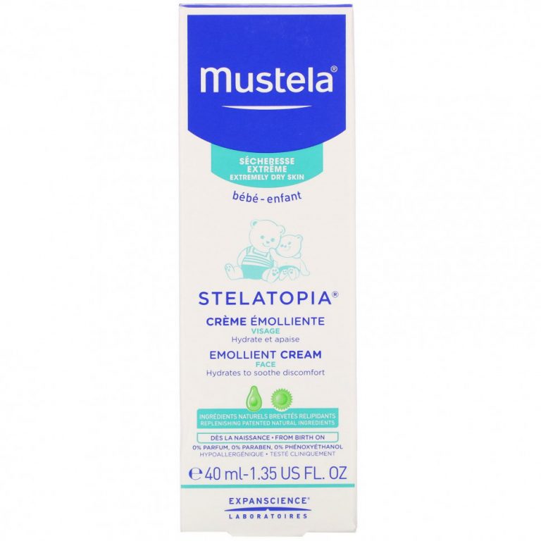 Mustela, Baby, смягчающий крем для лица Stelatopia, 40 мл (1,35 жидк. Унции)