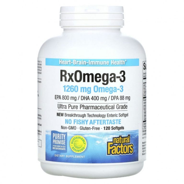 Natural Factors, Rx Omega-3, 120 мягких таблеток Enteripure