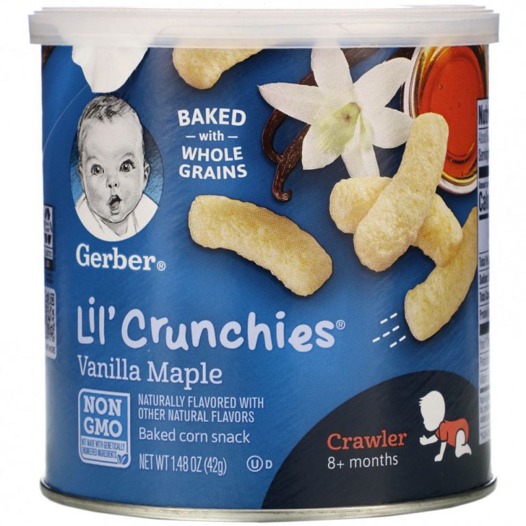 Gerber, Lil’ Crunchies, палочки для малышей от 8 месяцев, ваниль и клен, 42 г (1,48 унции)