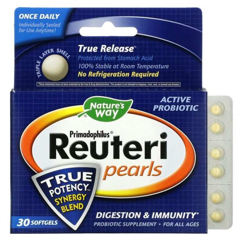 Nature’s Way, Primadophilus Reuteri Pearls, 30 мягких таблеток