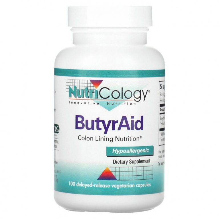 Nutricology, ButyrAid, 100 вегетарианских капсул с отсроченным высвобождением