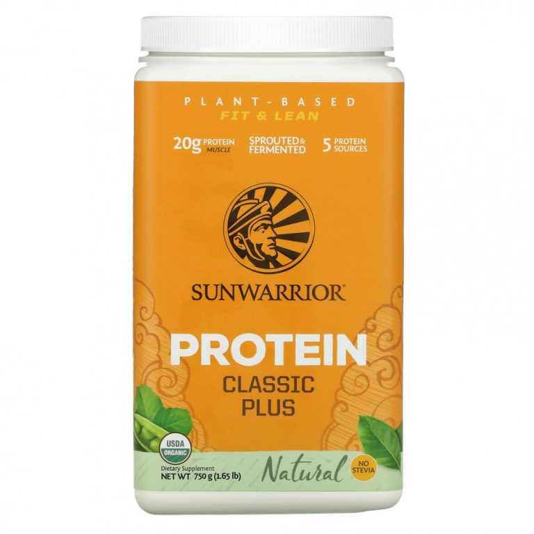 Sunwarrior, Protein Classic Plus, протеин на растительной основе, натуральный, 750 г (1,65 фунта)