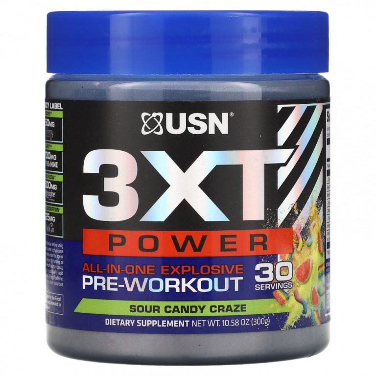 USN North America, Inc., All-in-One Explosive Pre-Workout, Sour Candy Craze, 300 г (10,58 унции)