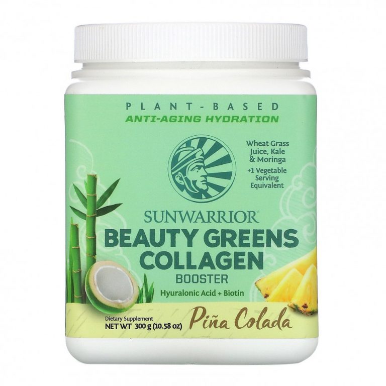 Sunwarrior, Beauty Greens Collagen Booster, пина-колада, 300 г (10,58 унции)