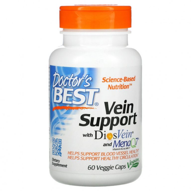 Doctor’s Best, Vein Support, поддержка для вен с DiosVein и MenaQ7, 60 вегетарианских капсул