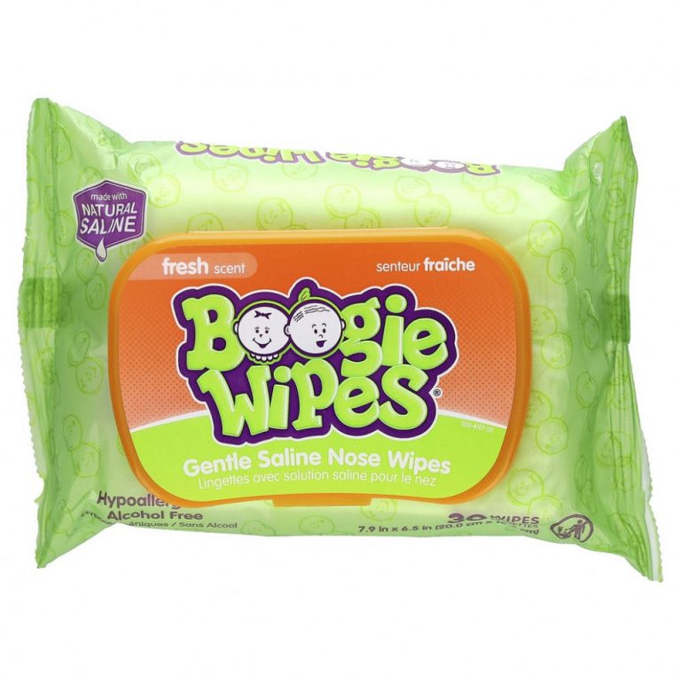 Boogie Wipes, Салфетки с натуральной солью для текущего носа, свежий запах, 30 салфеток