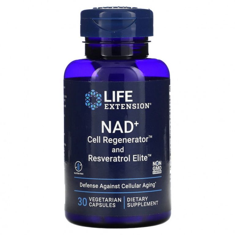 Life Extension, NAD+ Cell Regenerator, с ресвератролом, 30 вегетарианских капсул