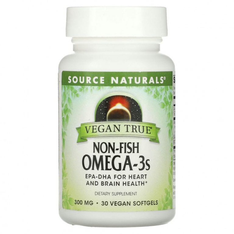 Source Naturals, Vegan True, омега-3 жирные кислоты не из рыбы, 300 мг, 30 веганских капсул