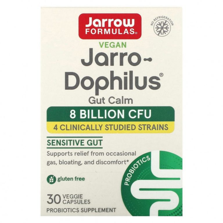 Jarrow Formulas, Jarro-Dophilus Gut Calm, 30 вегетарианских капсул с отсроченным высвобождением