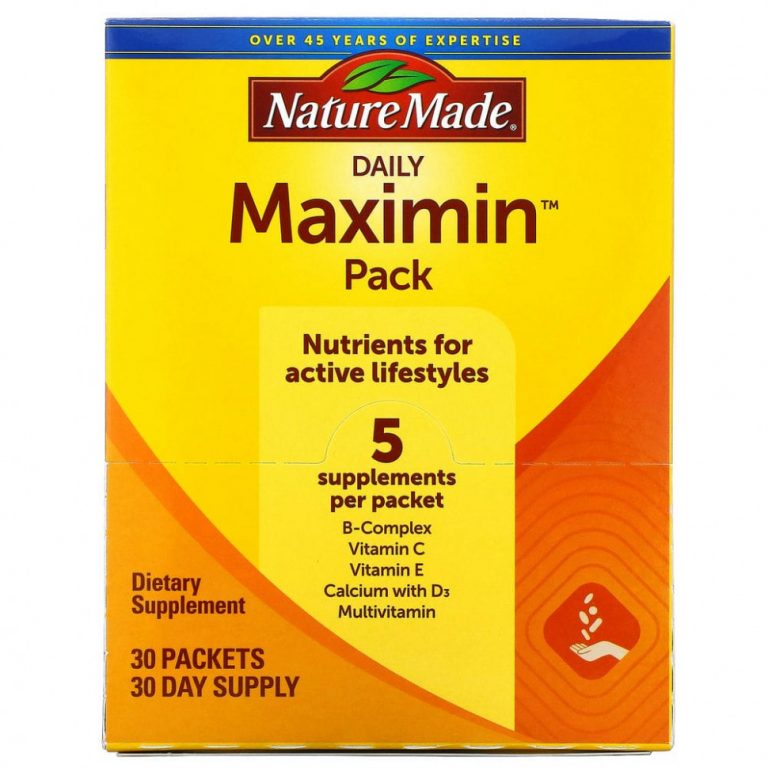 Nature Made, Daily Maximin Pack, мультивитамины и минералы, 6 добавок в пакете, 30 пакетов