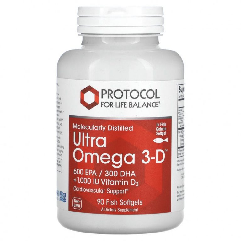 Protocol for Life Balance, Ultra Omega 3-D, 90 рыбных капсул