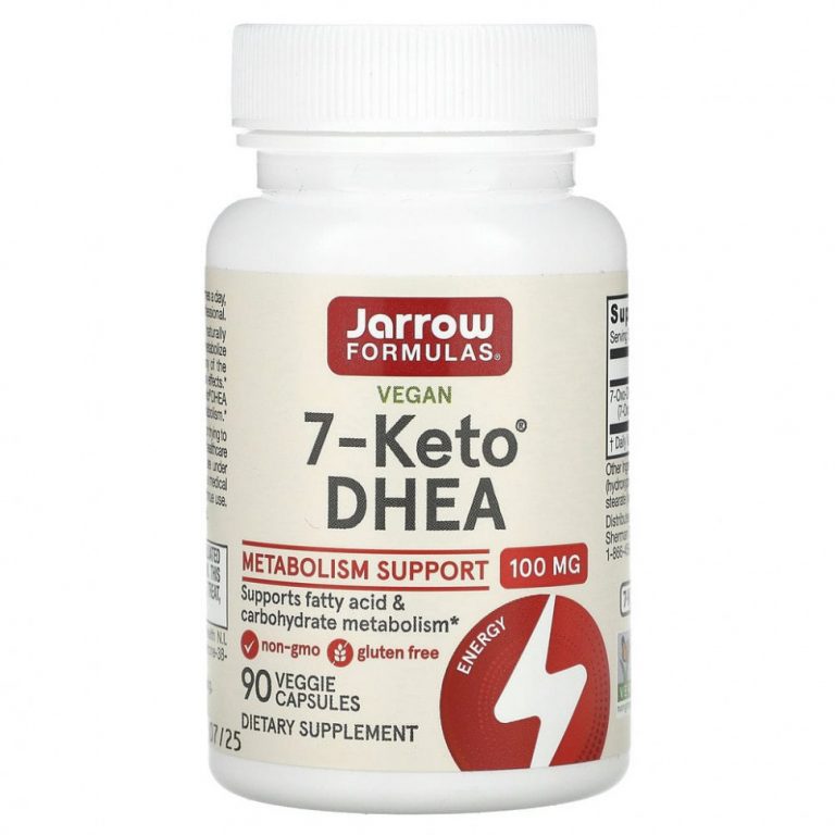 Jarrow Formulas, 7-Keto, ДГЭА, 100 мг, 90 вегетарианских капсул