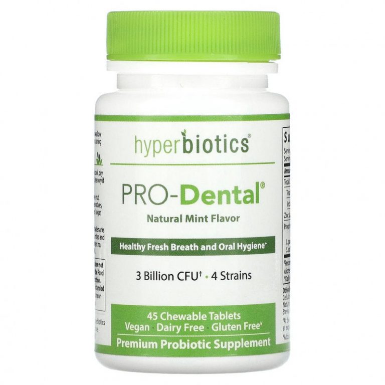 Hyperbiotics, PRO-Dental, натуральный мятный вкус, 45 запатентованных жевательных таблеток LiveBac