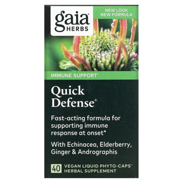 Gaia Herbs, Quick Defense, 40 веганских капсул Liquid Phyto-Caps