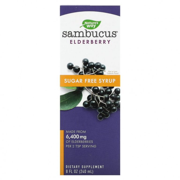 Nature’s Way, Sambucus, стандартизированный экстракт бузины, без сахара, 8 жидких унций (240 мл)